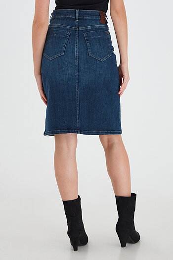 Pulz - Danni Skirt Dark Blue Denim