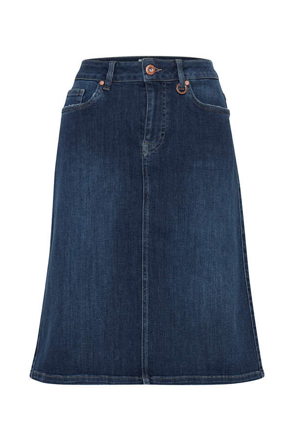 Pulz - Danni Skirt Dark Blue Denim - 4