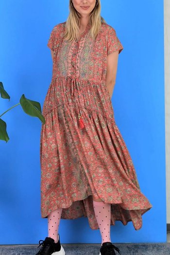 Black Colour- Luna Mae ss Dress Pink Breeze