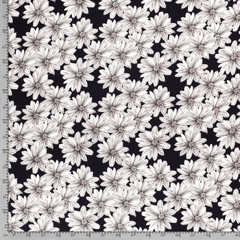 CREPE VISCOSE -  FLOWER NAVY BLUE