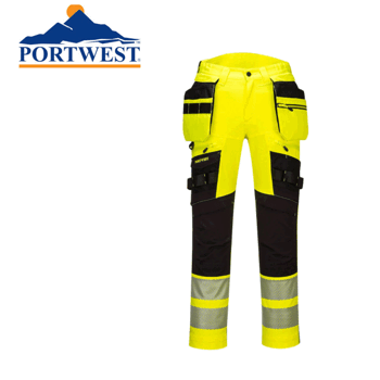 Käsityöhousut Stretch Portwest DX442 KL2 keltainen