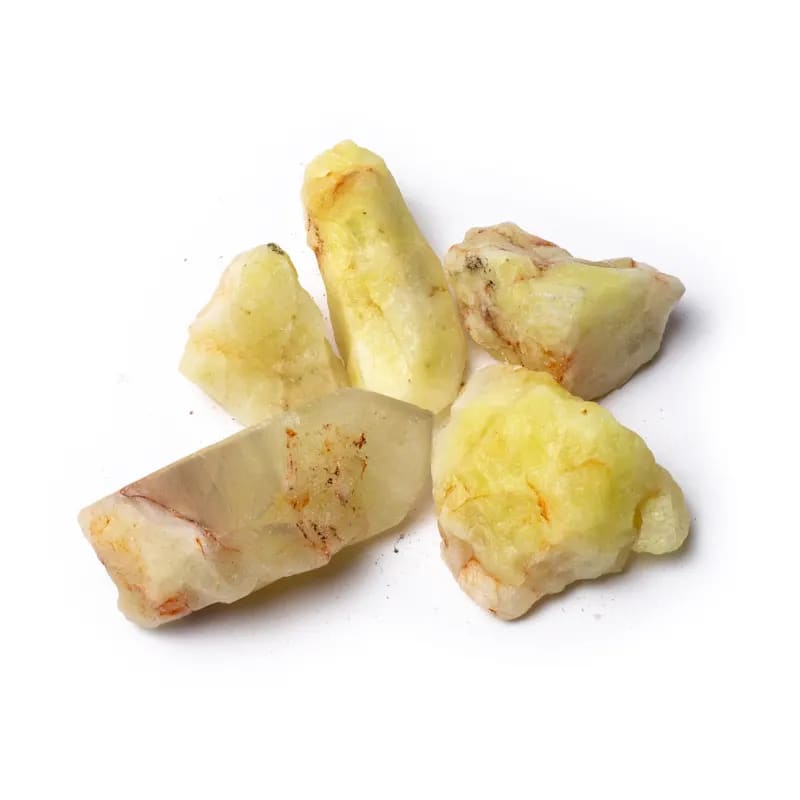 Rough Sulphur Quartz  ±500 Gr ±4-6 Cm