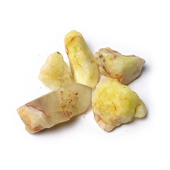 Rough Sulphur Quartz  ±500 Gr ±4-6 Cm