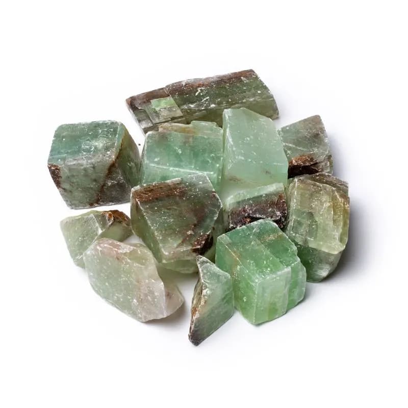 Rough Green  Calcite  ±500 Gr ±4-6 Cm