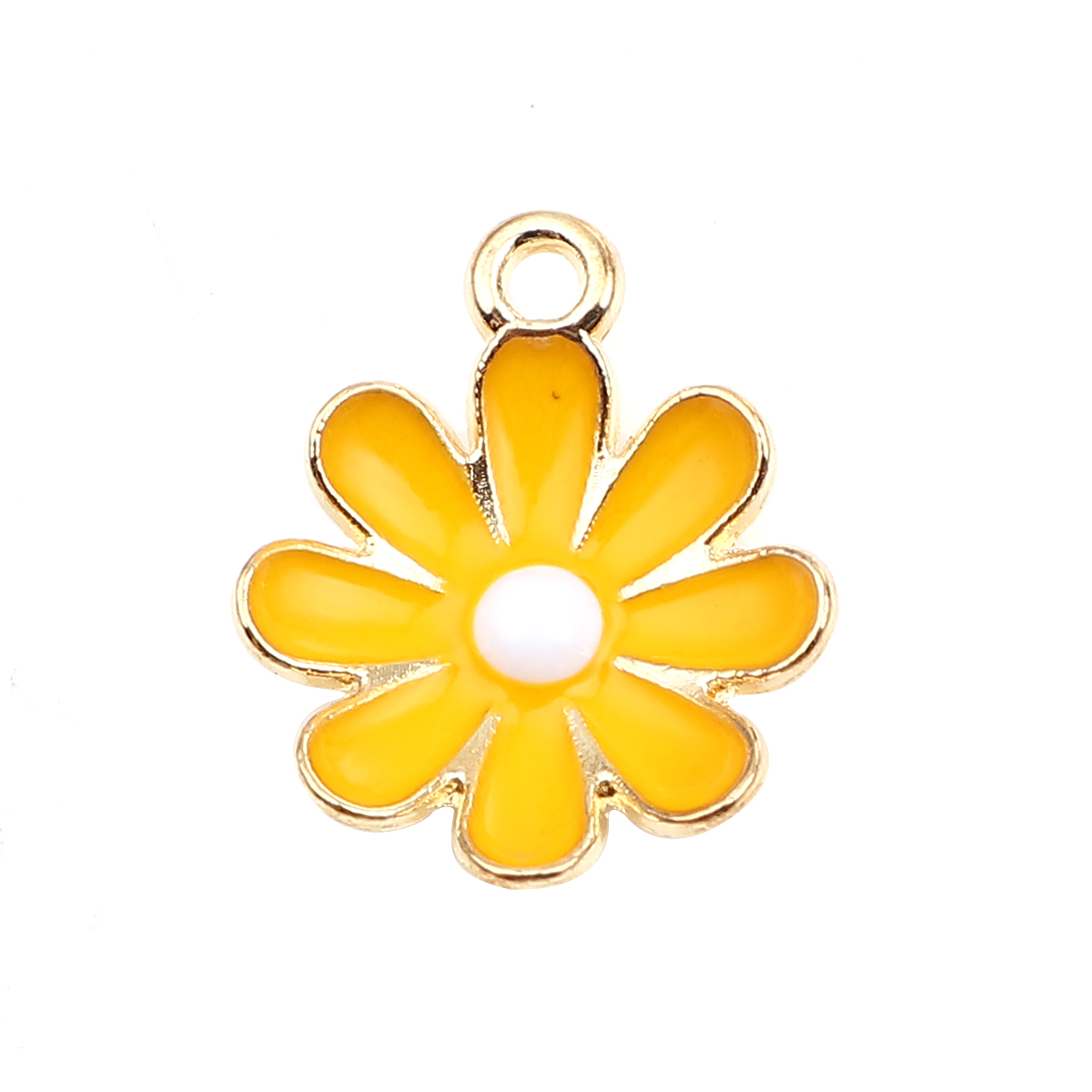 Charm   Enameld  daisy, Yellow