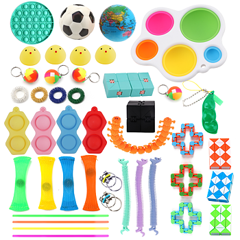 Fidget Toys - Leksakspaket för Vuxna och Barn - 43 delar Färgade Bubblor