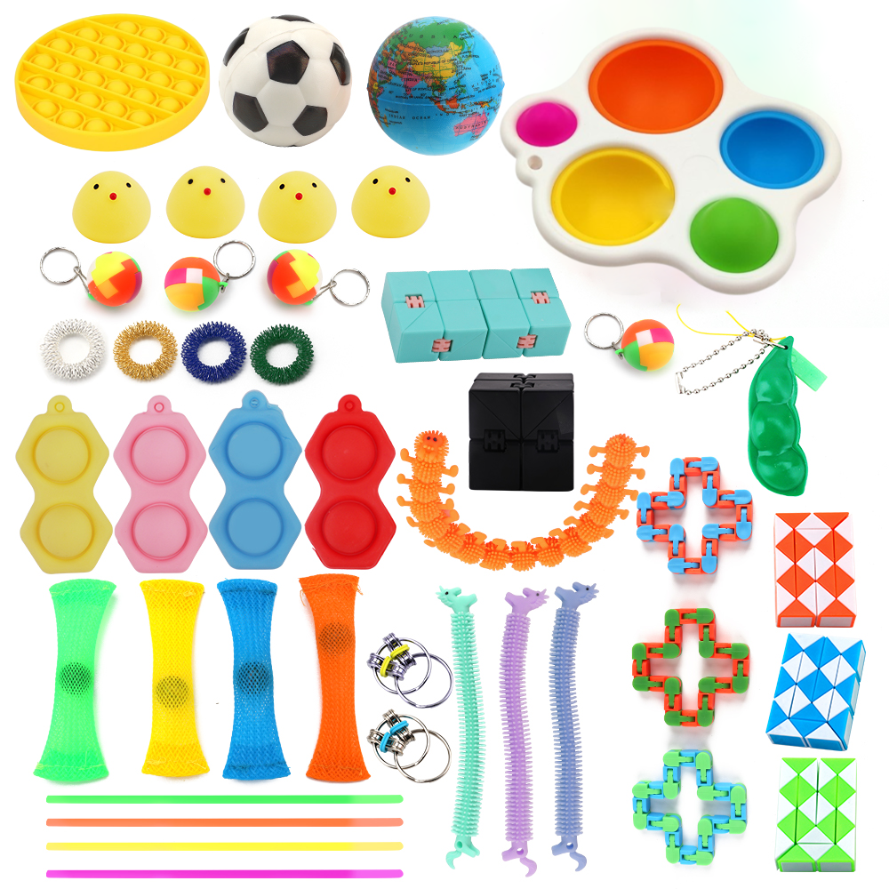 Fidget Toys - Leksakspaket för Vuxna och Barn - 43 delar Regnbåge Pop Cirkel
