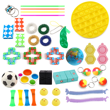 Fidget Toys - Leksakspaket för Vuxna och Barn - 38 delar Gul Pop Cirkel