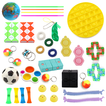 Fidget Toys - Leksakspaket för Vuxna och Barn - 36 delar Gul Pop Cirkel