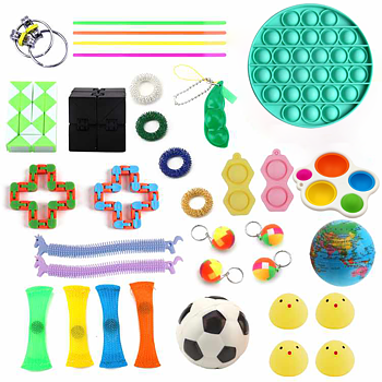 Fidget Toys - Leksakspaket för Vuxna och Barn - 34 st Regnbåge Pop Cirkel