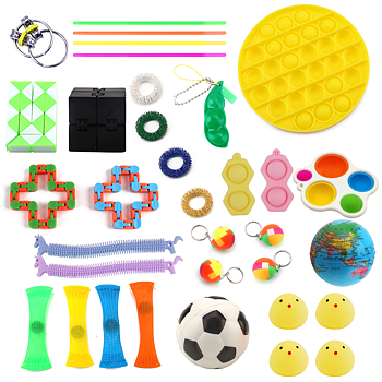 Fidget Toys - Leksakspaket för Vuxna och Barn - 34 delar Gul Pop Cirkel