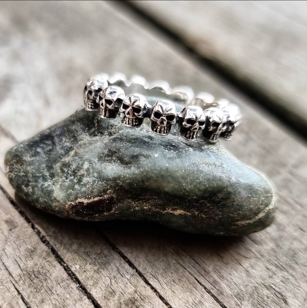 Ring 925 Silver - Ribbon Skulls - 3