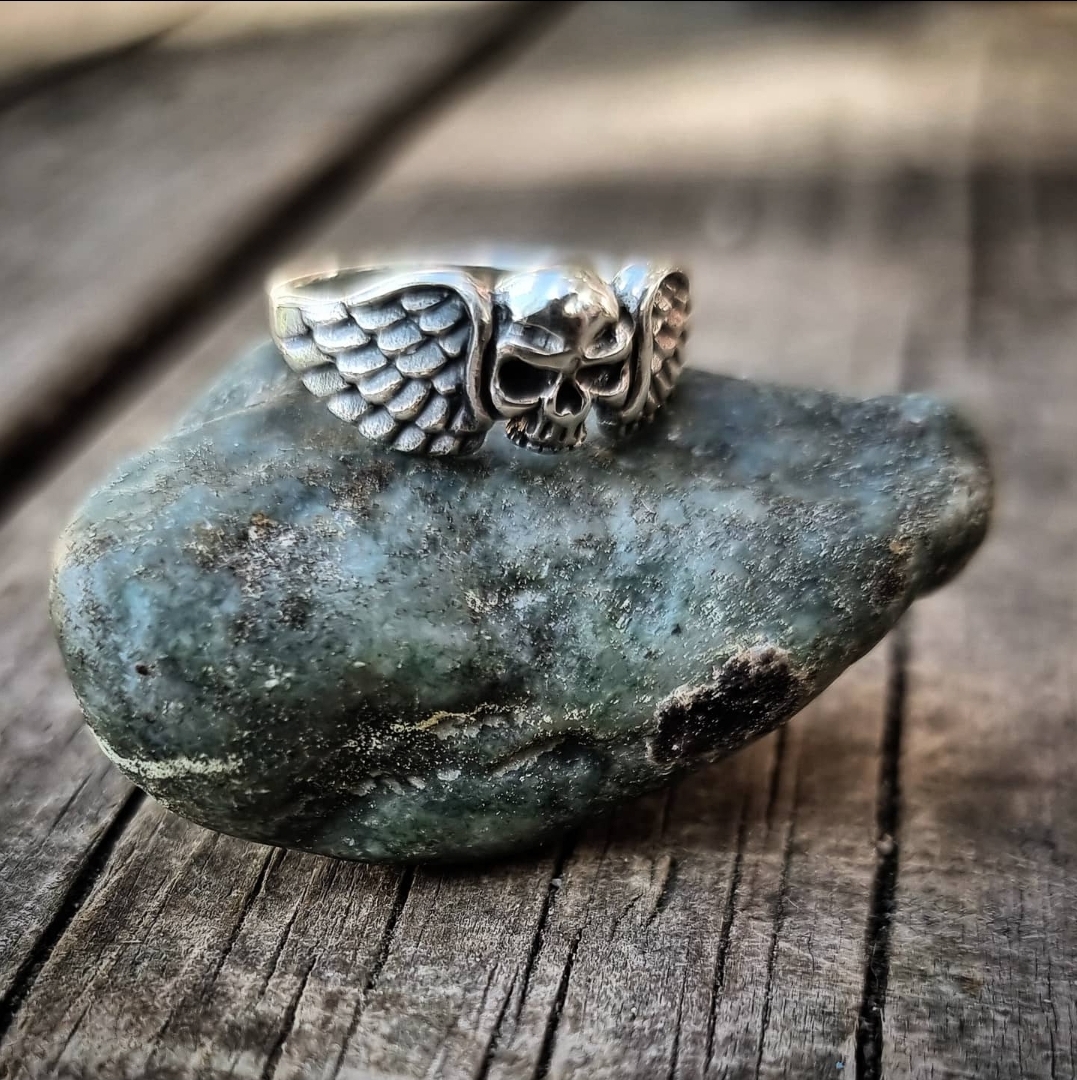 925 outlet skull ring