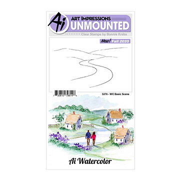 Art Impressions Watercolor Clear Stamps - Basic Scene