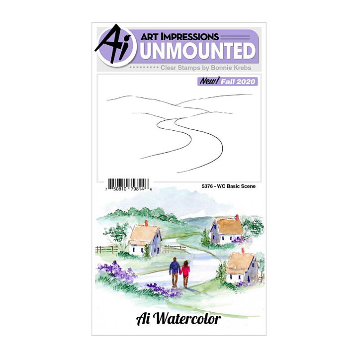 Art Impressions Watercolor Clear Stamps - Basic Scene