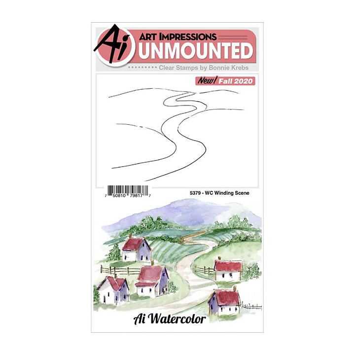 Art Impressions Watercolor Clear Stamps - Winding Scene