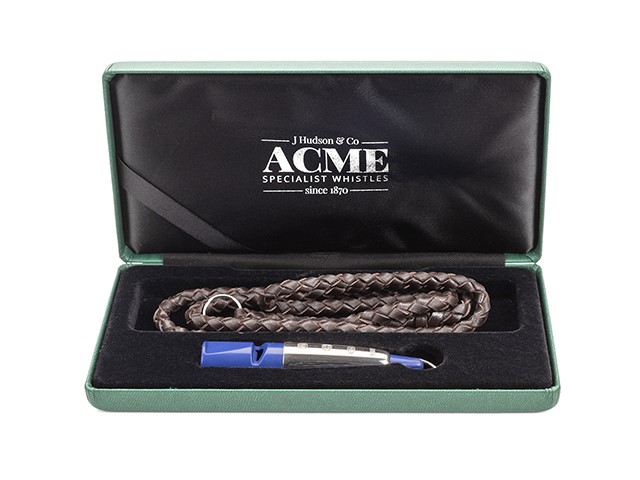 ACME visselpipa 211½ Sterling Silver "sleeve" Blå - används till spaniel/retrieverträning och jakt
