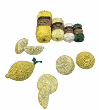 Mönster med garn & tillbehör till Citron