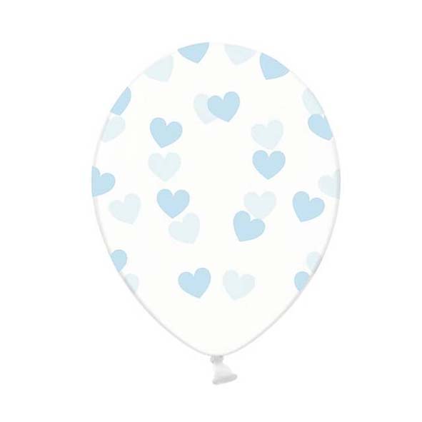 BALLONGER | 6-pack | Blå hjärtan