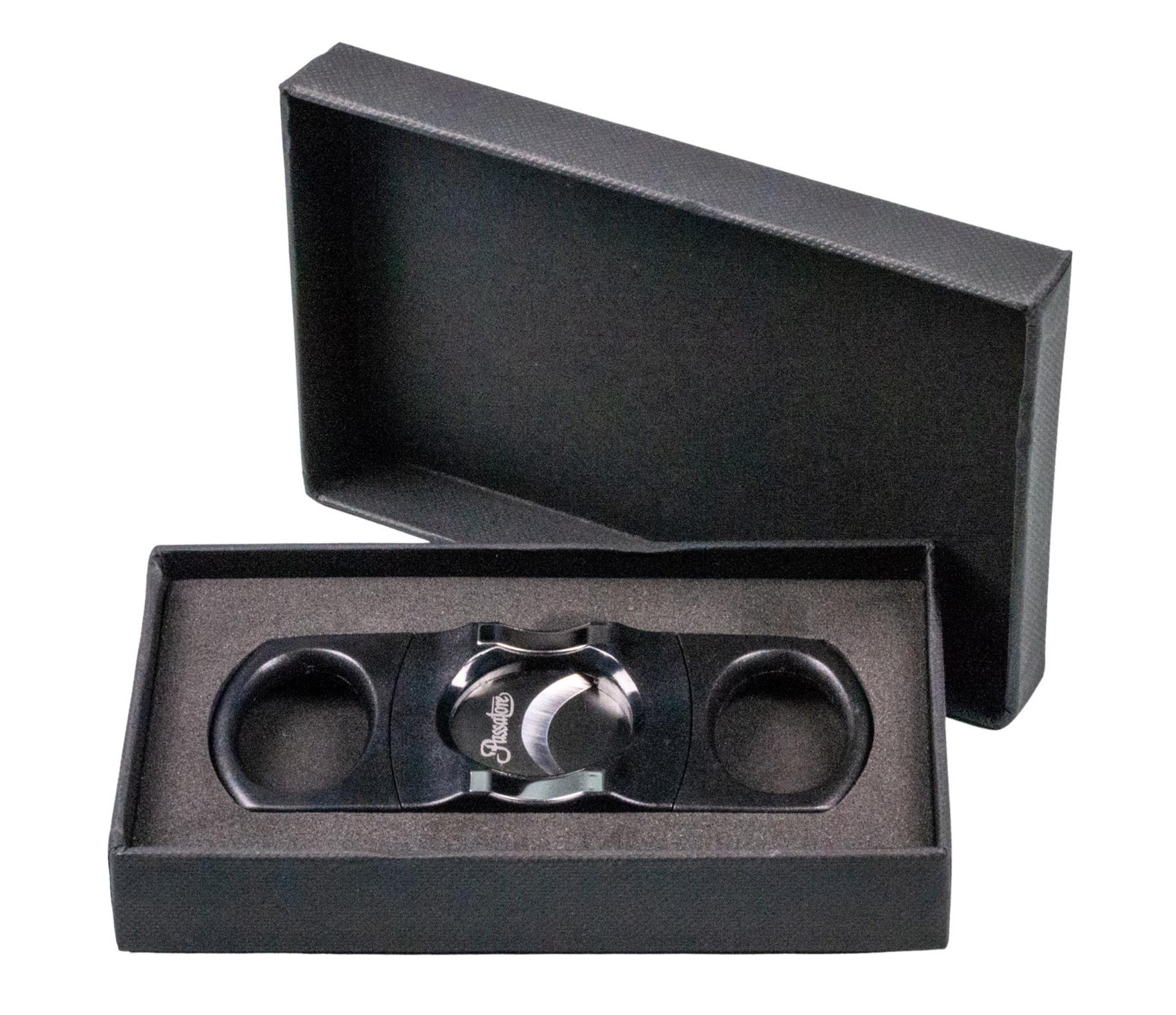 Passatore Cutter - Black with Cigar Rest Giftbox