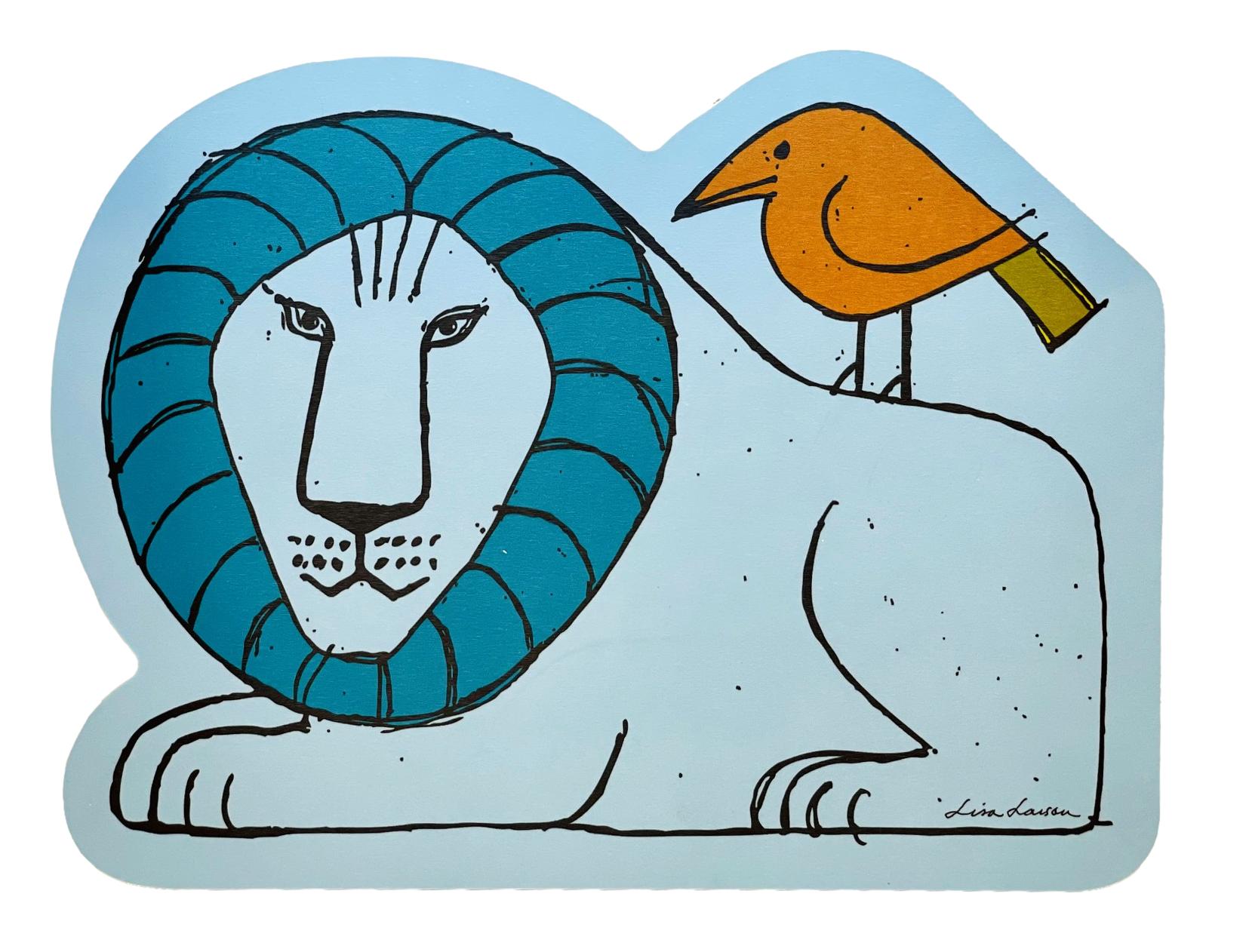Lisa Larson Skärbräda - Lion & Bird Blue