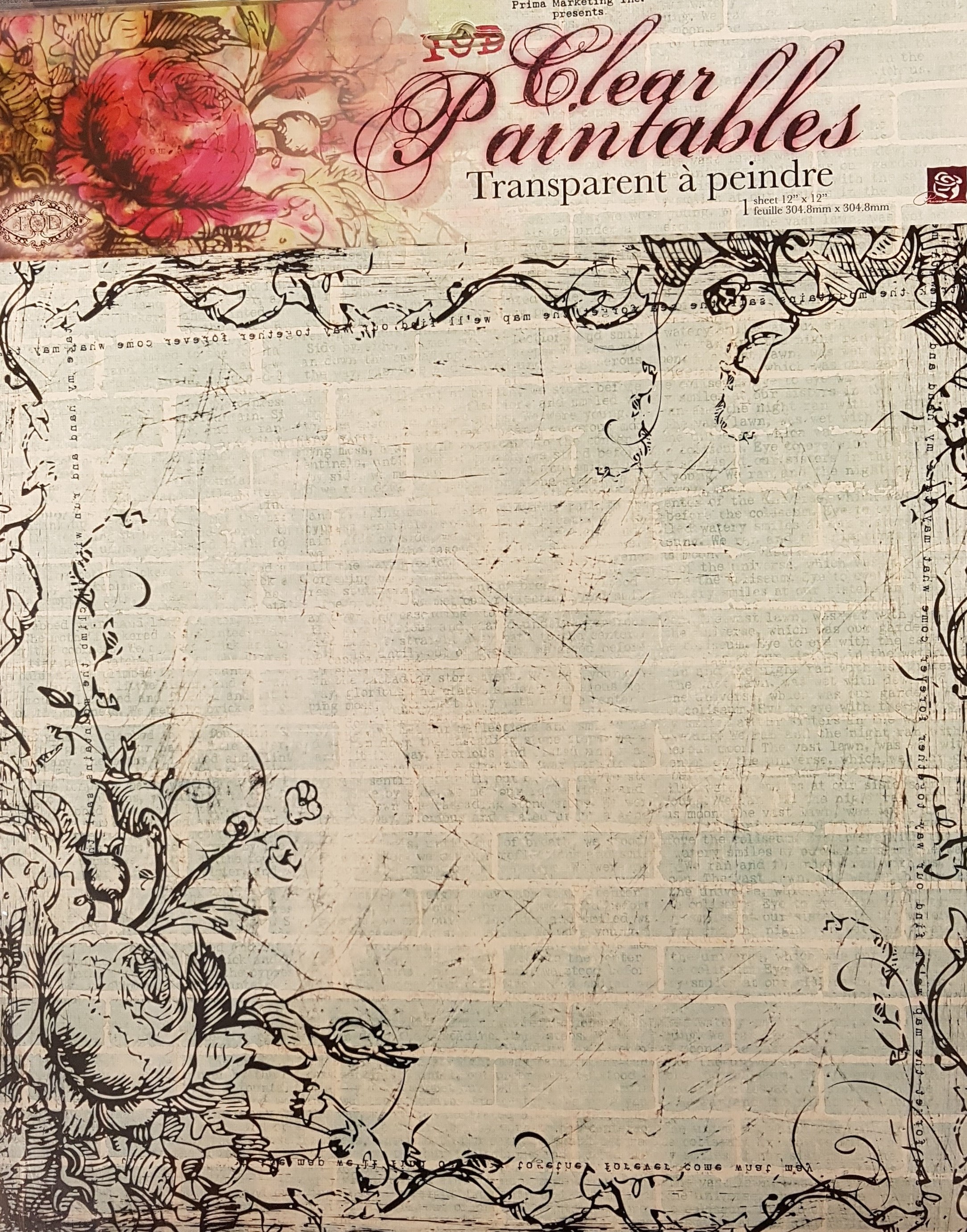 12x12" Clear Paintables