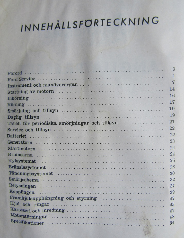 1960 Ford Anglia / Prefect Instruktionsbok - 2