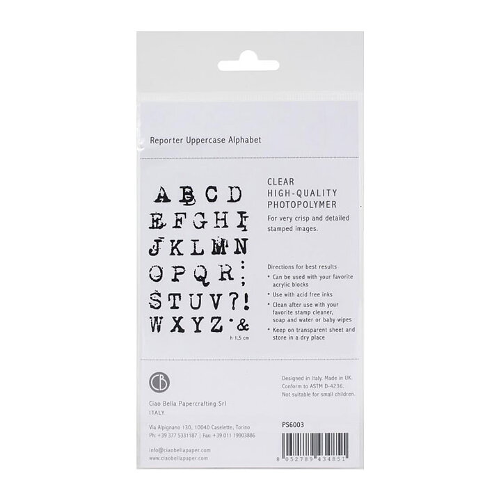 Ciao Bella Stamping Art Clear Stamps - Alphas Reporter Uppercase