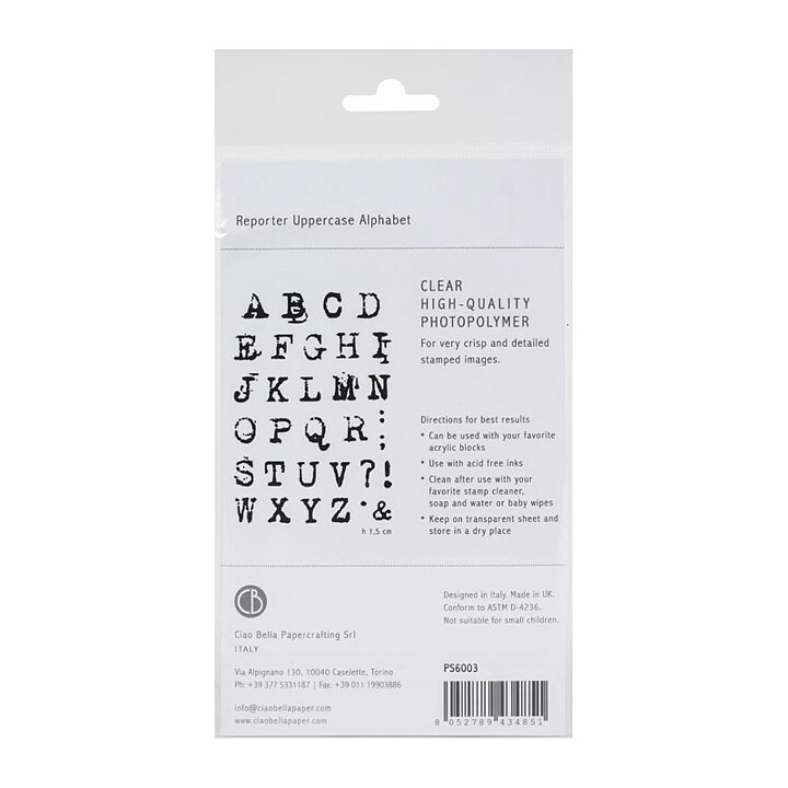 Ciao Bella Stamping Art Clear Stamps - Alphas Reporter Uppercase