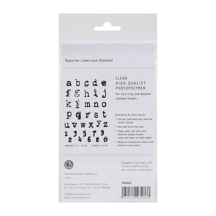 Ciao Bella Stamping Art Clear Stamps - Alphas Reporter Lowercase