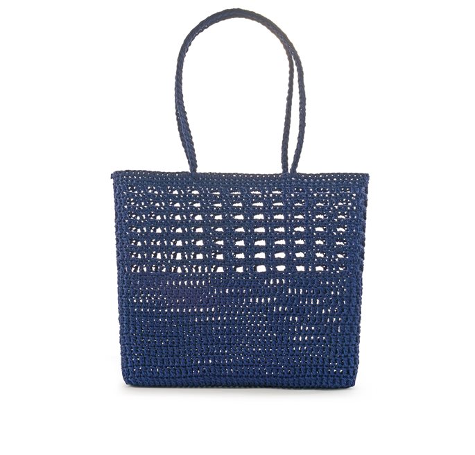 SQUARE CROCHET BASKET BLUE CEANNIS