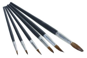 Artino Konstnärspensel set, gethår, rund,  6 st, 2, 4, 6, 8, 10, 12