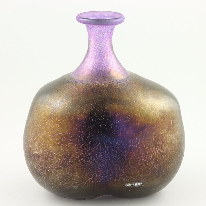 Bertil Vallien (Volcano 1981) Double Bubble Vase with Oily Decor 22 cm 