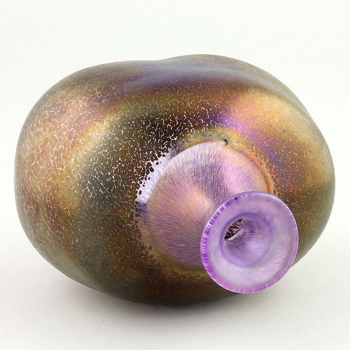Bertil Vallien (Volcano 1981) Double Bubble Vase with Oily Decor 22 cm 
