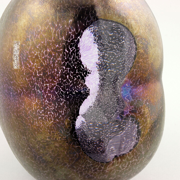 Bertil Vallien (Volcano 1981) Double Bubble Vase with Oily Decor 22 cm 
