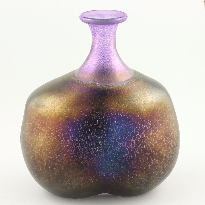 Bertil Vallien (Volcano 1981) Double Bubble Vase with Oily Decor 22 cm 