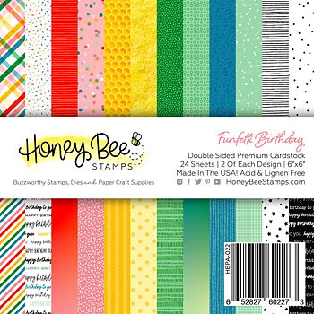 HONEY BEE  STAMPS-Paper Pad 6x6 | 24 Double Sided Sheets | Funfetti Birthday