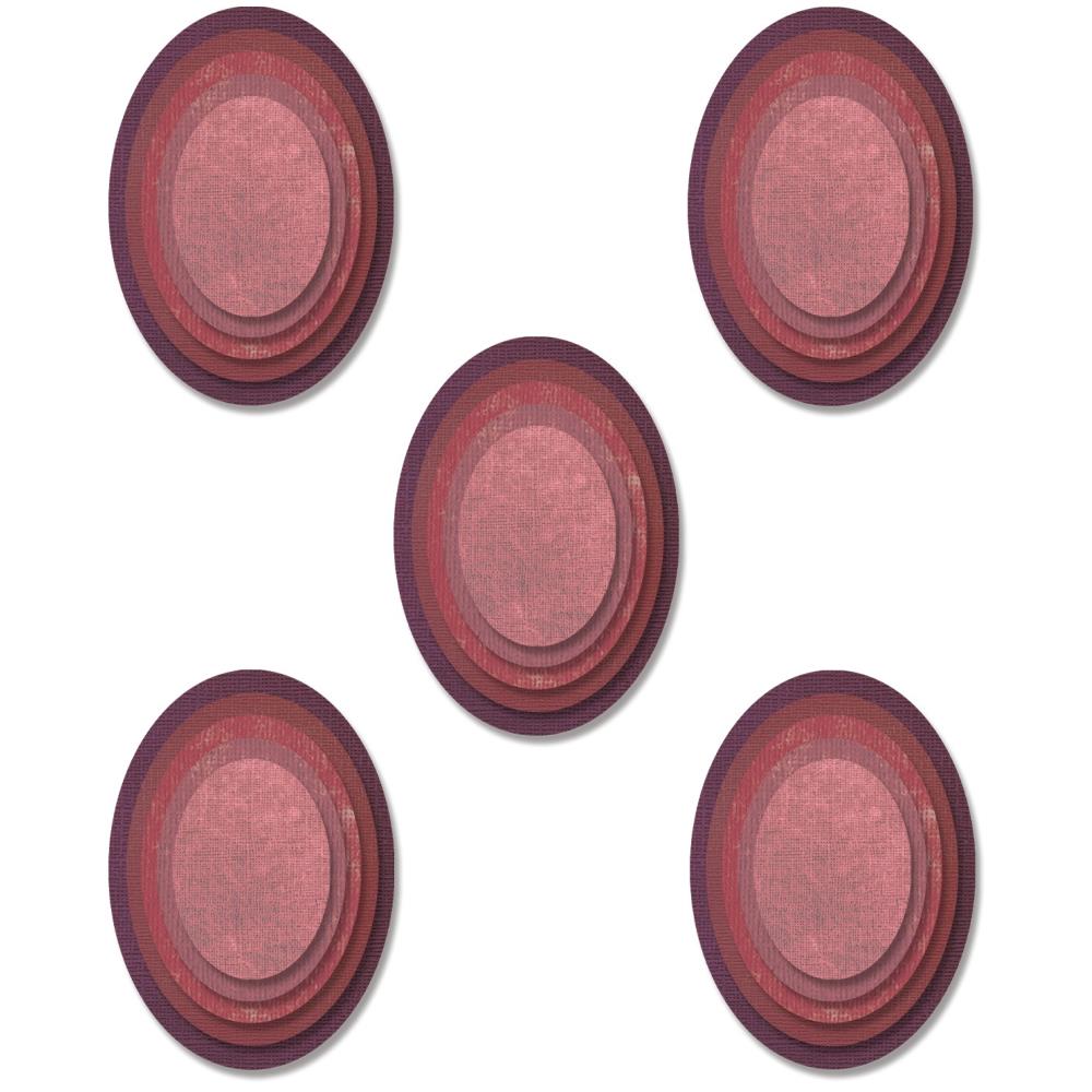 Sizzix - Dies Thinlits - Stacked Tiles Ovals - 3