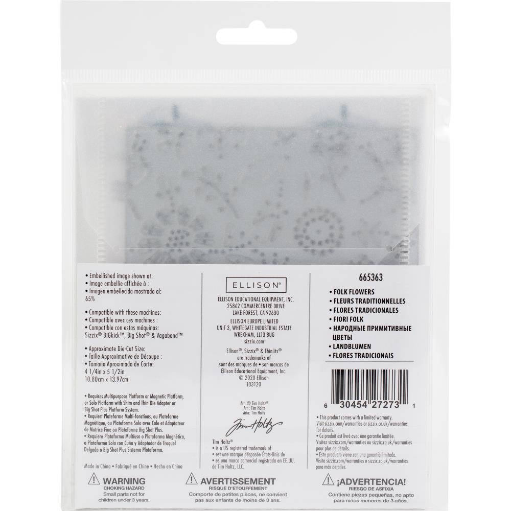 Sizzix - Dies Thinlits - Folk Flowers - 2