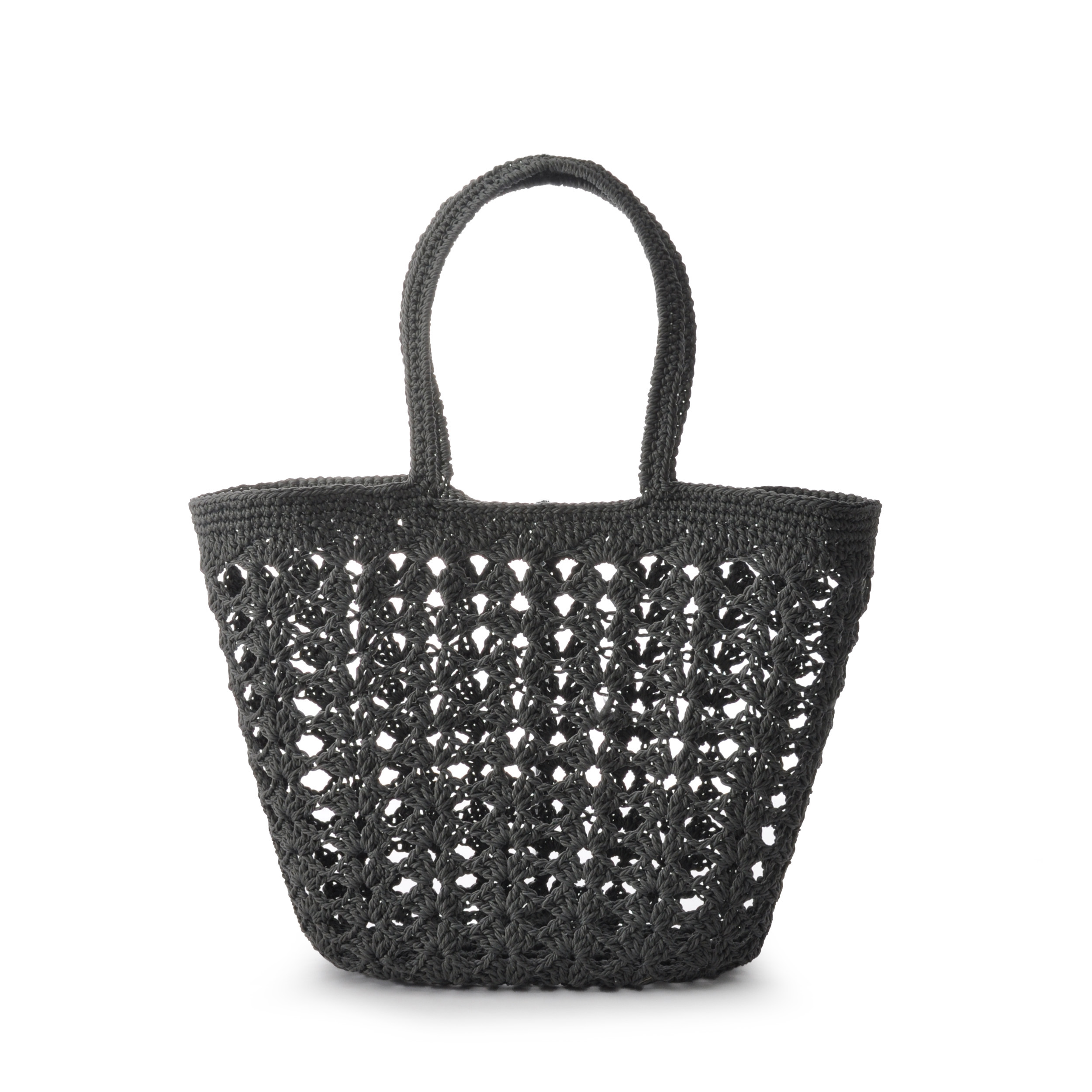 Grey Crochet Round Basket CEANNIS