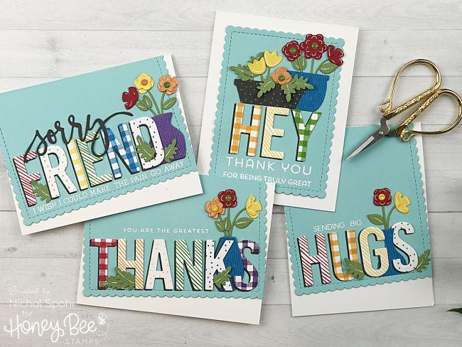 HONEY BEE STAMPS  -Bitty Patterns | 4x4 Stamp Set - 5