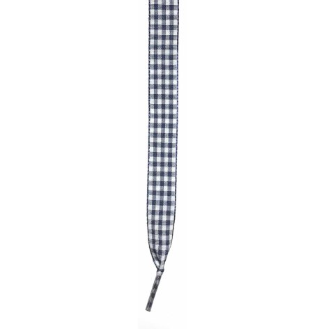 Skosnören 110  cm, rutig,  blå