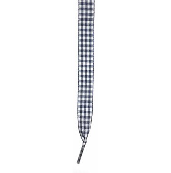 Skosnören 110  cm, rutig,  blå