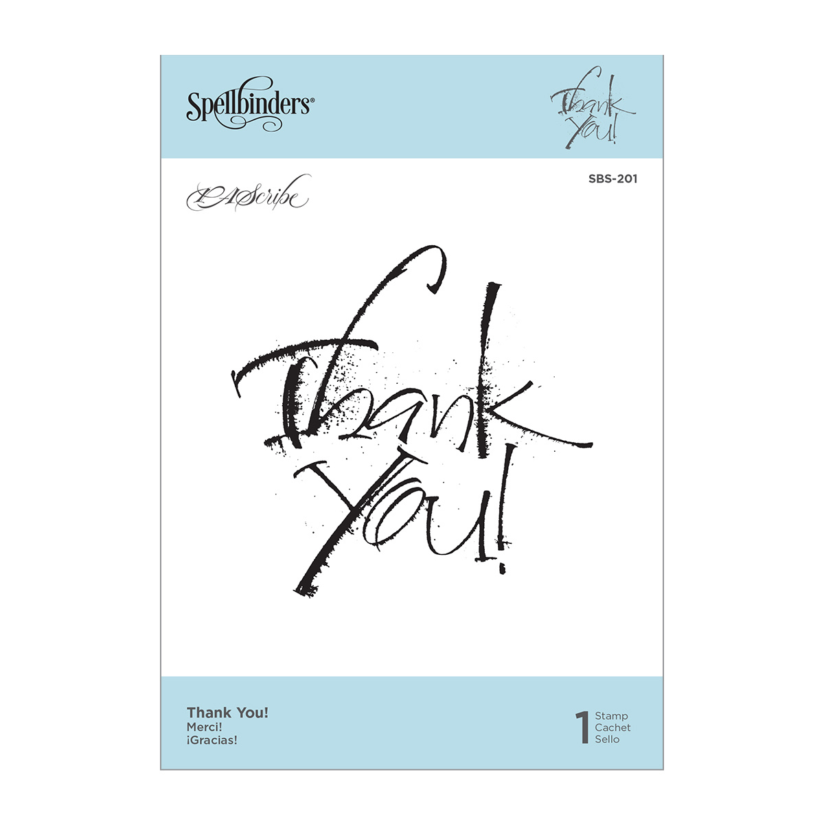 Thank You, 8,6x8,5cm, Clearstamp, Spellbinders