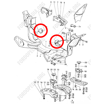 Engine mount rubbers 35mm (2 pcs)  Capri, Cortina, Escort, Granada,P3/P4/P5/P7, Taunus, Transit