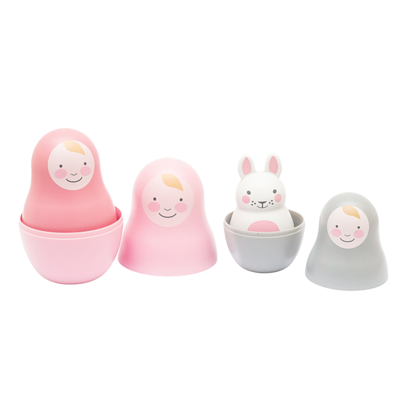 Rosa & Bo Babyleksak Pastel Pink 6-pack