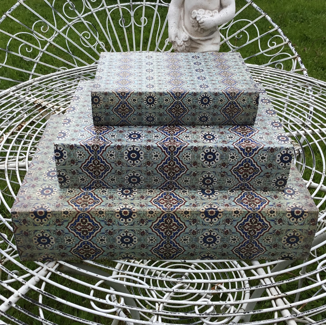 Boklåda bokgömma bokask Tiles turkos shabby chic lantlig stil - 2