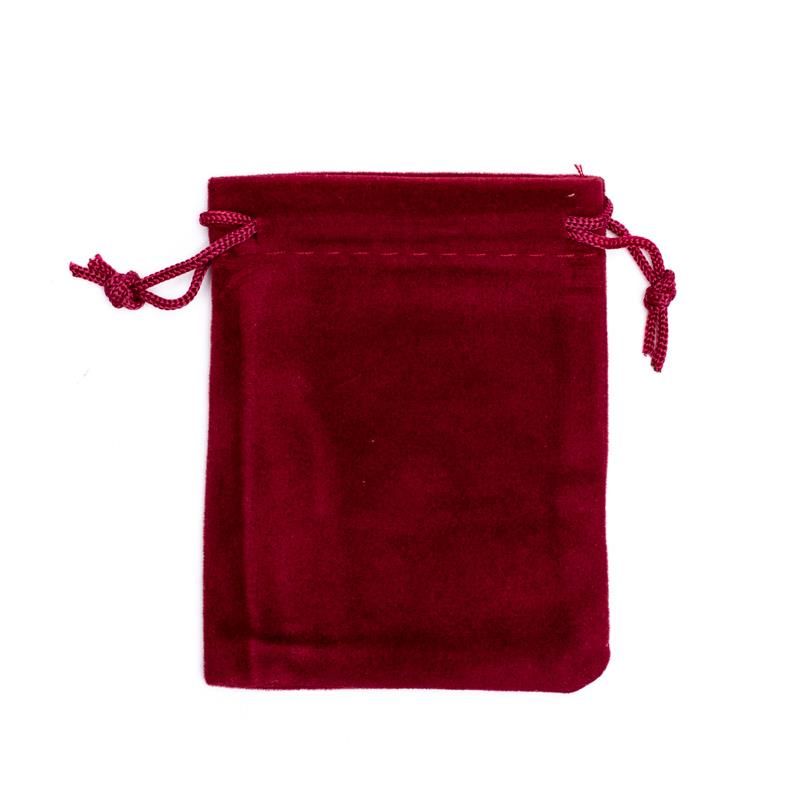 Vinröd Sammet Påse 7X9 Cm  10Pk