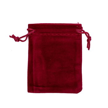 Vinröd Sammet Påse 7X9 Cm  10Pk