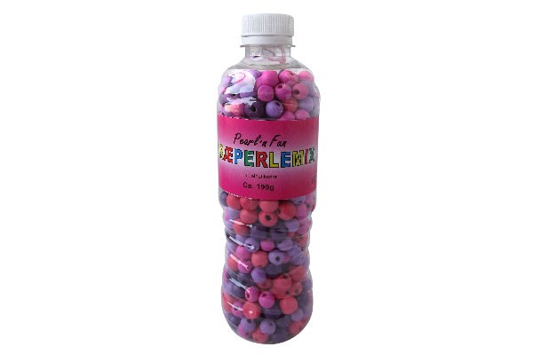 Pearl 'n Fun Wooden pearl mix Pink/Purple 190g